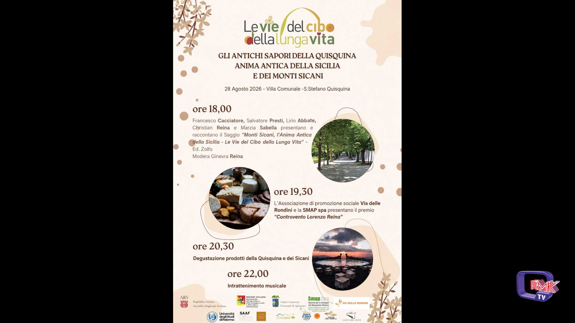 “Le vie del cibo della lunga vita”, Comuni Sicani protagonisti tra agosto e ottobre